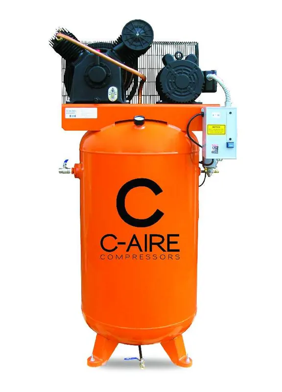 Price Drop C-Aire A050V080-1230FP 5HP Single Phase Two Stage 80 Gallon Full Featured Air Compressor