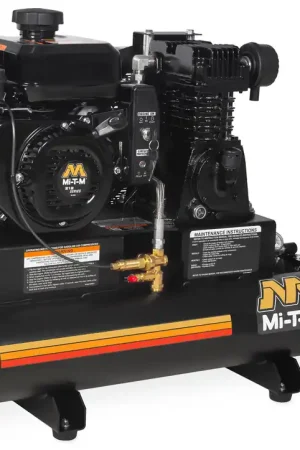 Mi-T-M AM1-PM07-08ME Gas Drive Twin Tank Air Compressor with Electric Start Low Price