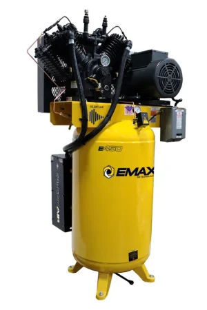 Top Rated EMAX ESP07V080V1 Industrial Plus Silent Air 7.5 HP 1 PH 80 Gallon Vertical Air Compressor with Air Silencer