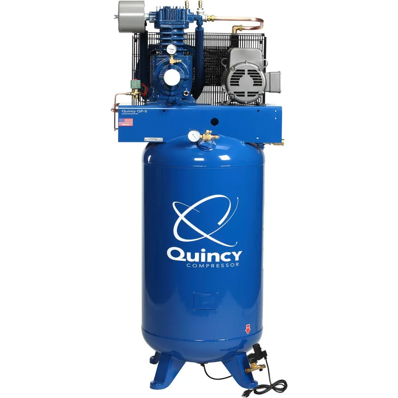 Quincy QP 553D80VCA20M 5 HP MAX, 200 Volt Three Phase, Two Stage, 80 Gallon Vertical Air Compressor Best Price