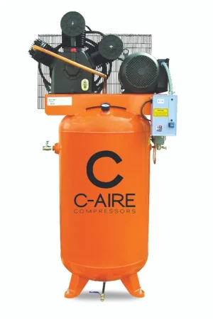 C-Aire A075V080-3230FP 208-230 Volt Three Phase Two Stage 80 Gallon Full Featured Air Compressor Buy Direct