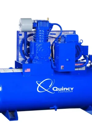 Instant Buy Quincy QP 571CS80HCA 7.5 HP PRO, 230 Volt Single Phase, Two Stage, 80 Gallon Horizontal Air Compressor