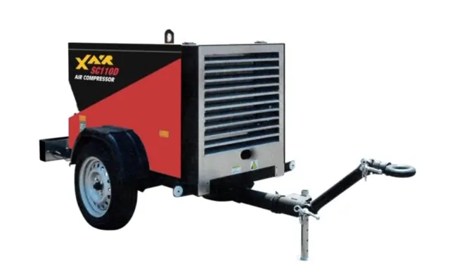 Latest ConX SC110DT 110 CFM Diesel Tow Behind Rotary Screw