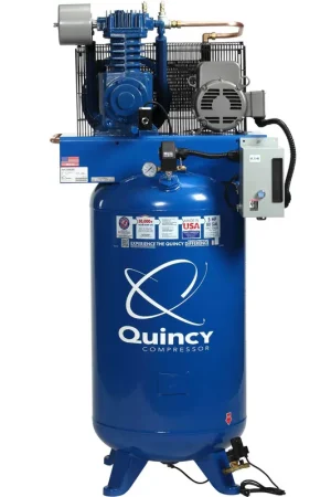 Best Choice Quincy 473D80VCB20M 7.5 HP MAX, 200 Volt Three Phase, Two Stage, 80 Gallon Vertical Air Compressor