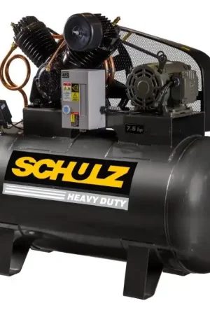 Direct From Factory Schulz 7580HV30X-1 7.5 HP 230 Volt Single Phase Two Stage 80 Gallon Horizontal Air Compressor