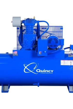 Quincy 473DS80HCB46 7.5 HP PRO, 460 Volt Three Phase, Two Stage, 80 Gallon Horizontal Air Compressor Next Day Delivery