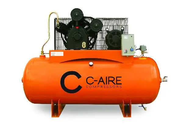 Save Now C-Aire A100H120-3460FP 10 HP 460 Volt Three Phase Two Stage 120 Gallon Full Featured Air Compressor