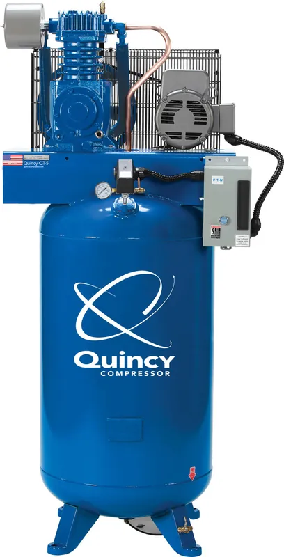Quincy 473DS80VCB20 7.5 HP PRO, 200 Volt Three Phase, Two Stage, 80 Gallon Vertical Air Compressor New Arrival