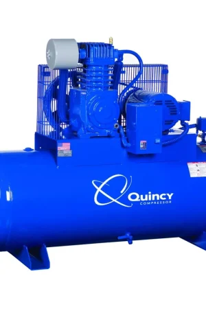 Direct From Factory Quincy QP 551CS80HCA 5 HP PRO, 230 Volt Single Phase, Two Stage, 80 Gallon Horizontal Air Compressor