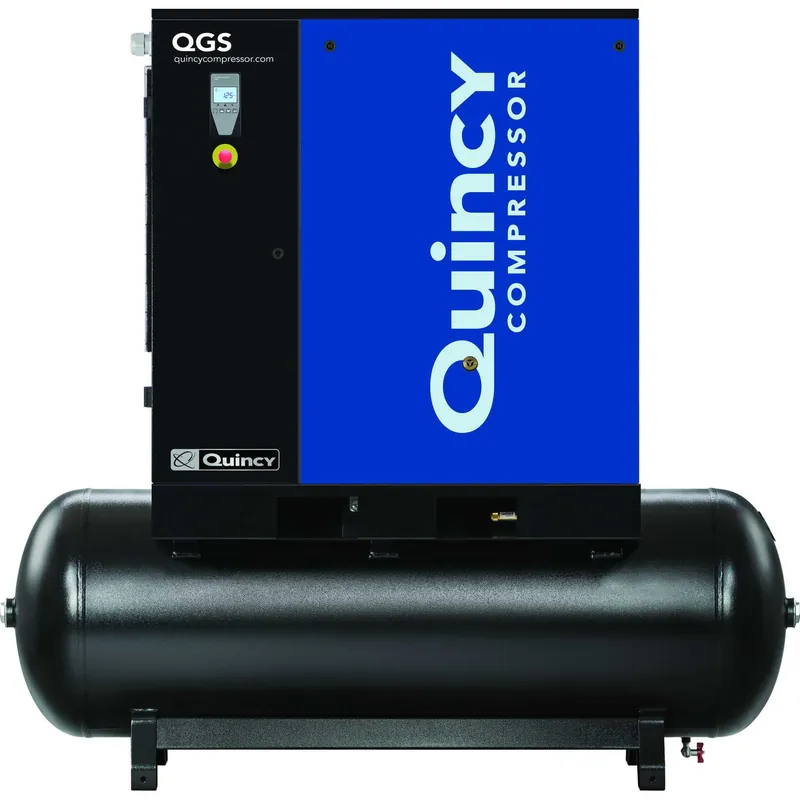 Instant Buy Quincy QGS 25 TM-3 25 HP 230/460 Volt Three Phase, 132 Gallon Horizontal Rotary Screw Air Compressor
