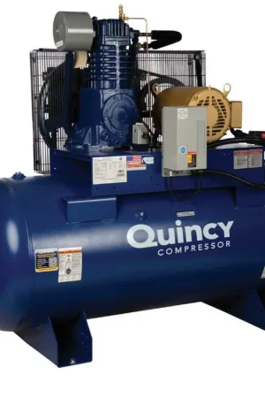 Best Choice Quincy 410S1D12HCBP 10 HP 230 Volt Single Phase Two Stage 120 Gallon Horizontal Air Compressor - PRO PLUS