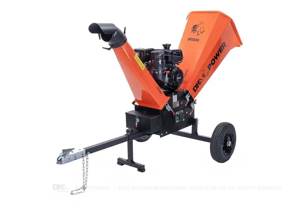 DK2 by Marlon OPC506 6-Inch Towable Chipper Shredder | 14HP Kohler Engine with Cyclonic Drum and DOT-Approved Tires Get Yours